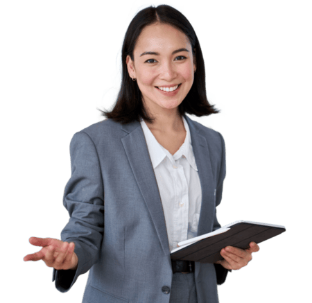 Девушка с блокнотом в руках